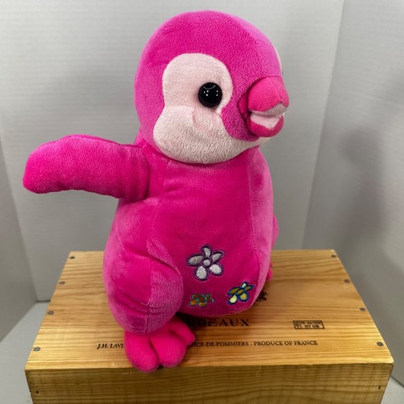 Wild Republic 11 Inch Pudgie Pink Flower Belly Penguin Stuffed Plush Preowned - Picture 3 of 11